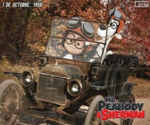 Puzle Mr. Peabody e Sherman em sua viagem para o ano 1908