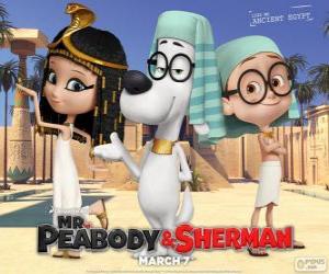 Puzle Mr. Peabody, Sherman e Penny no antigo Egito
