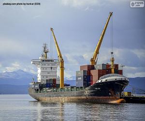 Puzle Navio no cais de carga