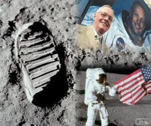 Puzle Neil Armstrong (1930-2012) foi uma astronauta norte-americano e o primeiro ser humano a pisar na Lua em 21 de julho de 1969, na missão Apollo 11