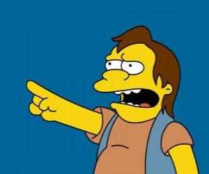 Puzle Nelson Muntz, ocasionalmente, amigo de Bart e de Lisa ex-namorado.