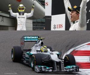 Puzle Nico Rosberg comemora sua vitória no Grande Prémio chinês (2012)