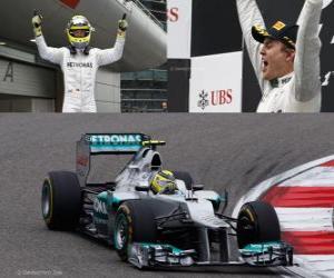 Puzle Nico Rosberg comemora sua vitória no Grande Prémio chinês (2012)