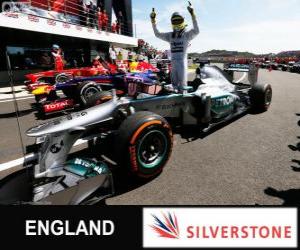 Puzle Nico Rosberg comemora sua vitória no Grand Prix da Grã-Bretanha 2013