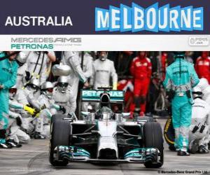 Puzle Nico Rosberg comemora sua vitória no Grande Prémio da Austrália 2014