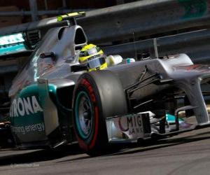 Puzle Nico Rosberg - Mercedes GP - GP de Mônaco 2012 (2 º Clasificado)
