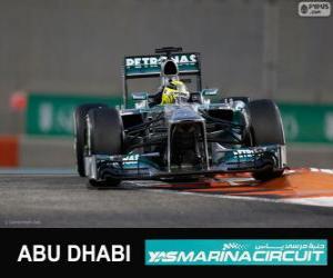 Puzle Nico Rosberg - Mercedes - Grande Prêmio de Abu Dhabi 2013, 3º classificado