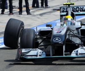 Puzle Nico Rosberg - Mercedes - Hungaroring, do Grande Prémio da Hungria 2010