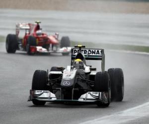 Puzle Nico Rosberg - Mercedes - Xangai 2010