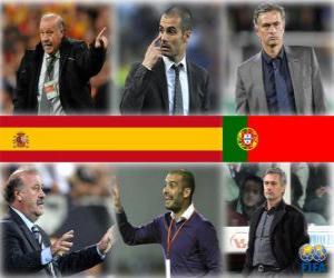 Puzle Nomeados para o treinador da Copa do Mundo de Futebol dos Homens do Ano 2010 (Vicente del Bosque Pep Guardiola, José Mourinho)