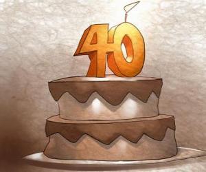 Puzle O bolo de aniversário para comemorar 40 anos