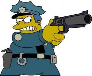 Puzle O chefe da polícia da cidade de Springfield Clancy Wiggum - Chefe Wiggum
