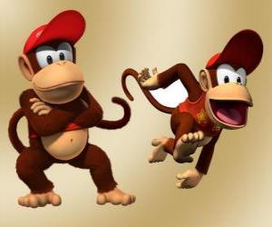 Puzle O chimpanzé Diddy Kong, personagem do vídeo game Donkey Kong