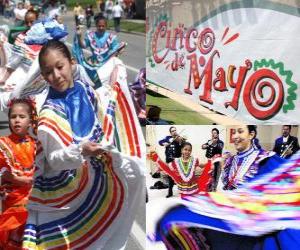 Puzle O Cinco de Mayo é celebrada em 05 de maio no México e os Estados Unidos para comemorar a Batalha de Puebla 1862