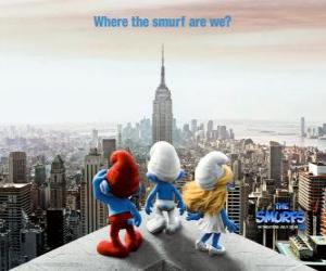 Puzle O grupo dos Smurfs, Smurfs saber onde estamos. - Os Smurfs, filme -