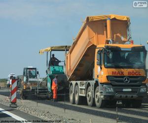 Puzle Obras asfalto