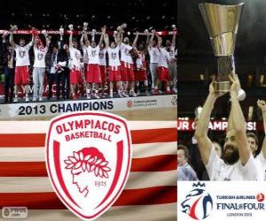 Puzle Olympiacos Piraeus, campeão da Euroliga de basquetebol 2013