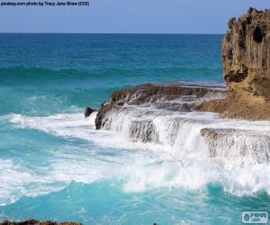 Puzle Ondas e rochas