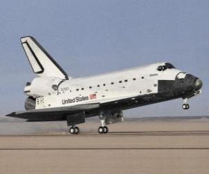 Puzle Ônibus espacial ou vaivém espacial no aterragem - Space shuttle
