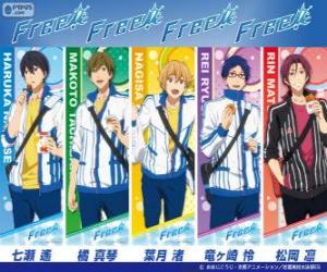 Puzle Os cinco personagens principais de Free, Iwatobi Swimmming Club