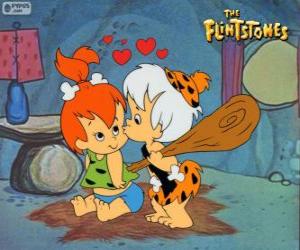 Puzle Os lindos bebês Pedrita Flintstone e Bam Bam Rubble