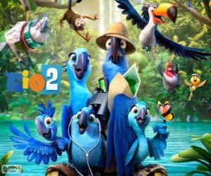 Puzle Os personagens principais do filme Rio 2