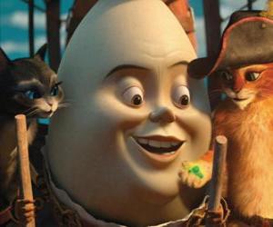 Puzle Os protagonistas, Gato de Botas, Humpty e Kitty