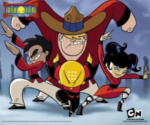 Puzle Os quatro jovens monges, protagonistas de Duelo Xiaolin