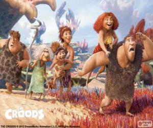 Puzle Os seis membros da família Croods