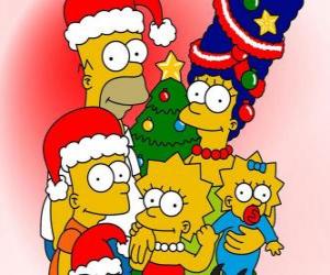 Puzle Os Simpsons desejando-lhe um Feliz Natal