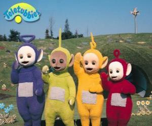 Puzle Os Teletubbies: Laa-Laa, Tinky Winky, Po e Dipsy