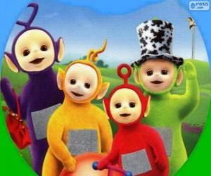 Puzle Os Teletubbies: Tinky Winky, Laa-Laa, Po e Dipsy