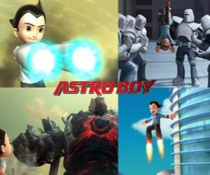 Puzle Ou Astro Boy Astroboy, lutando contra seus inimigos