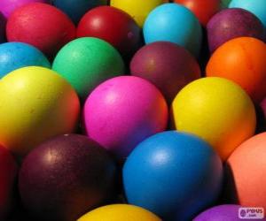 Puzle Ovos de Páscoa coloridos