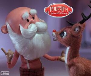 Puzle Papai Noel com Rudolph