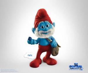 Puzle Papai Smurf é o mais velho eo líder da aldeia Smurf - Os Smurfs, filme -