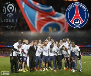 Puzle Paris Saint Germain, PSG, campeão da Ligue 1 2013-2014, liga de futebol da França