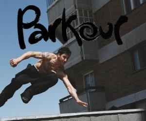 Puzle Parkour é uma disciplina ou filosofia é passar de um ponto a outro tão bem quanto possível