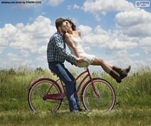 Puzle Passeio de bicicleta romântico