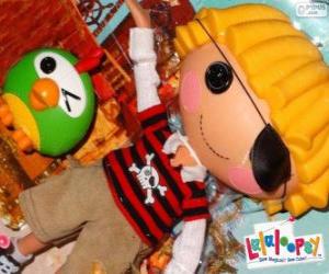 Puzle Patch Treasurechest de Lalaloopsy com seu animal de estimação, um papagaio