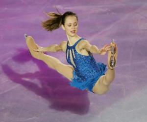 Puzle Patinadora em uma figura de patinação no gelo ou patinagem artística no gelo