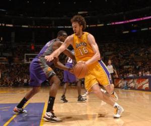 Puzle Pau Gasol jogando um jogo de basquete