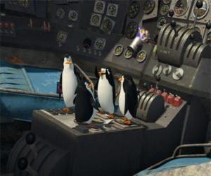 Puzle Penguins reparado um velho avião acidentado