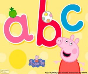 Puzle Peppa Pig e as letras abc