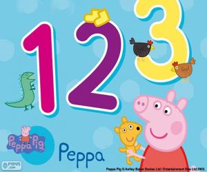 Puzle Peppa Pig e números