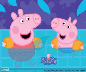 Puzle Peppa Pig vai para natação