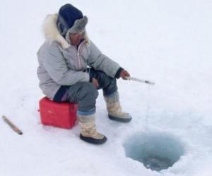 Puzle Pesca do gelo