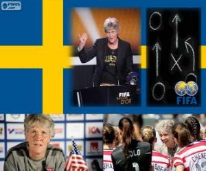 Puzle Pia Sundhage treinador de futebol feminino da FIFA ano 2012