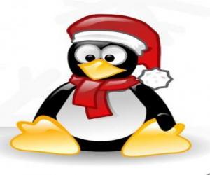 Puzle Pinguim vestido como Papai Noel