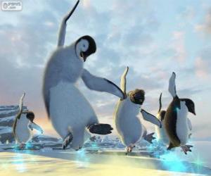 Puzle Pinguins dançando nos filmes de Happy Feet